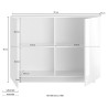 Buffetkast keuken woonkamer wit glanzend 2 deuren 120cm Jupiter WH S Voorraad