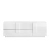 Witte glanzende tv-meubel design met 1 deur en 2 lades Jupiter WH T1 Aanbod