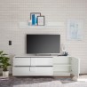 Witte glanzende tv-meubel design met 1 deur en 2 lades Jupiter WH T1 Catalogus