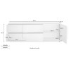Witte glanzende tv-meubel design met 1 deur en 2 lades Jupiter WH T1 Voorraad