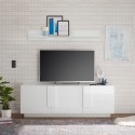 Moderne TV-meubel met 3 deuren, hoogglans wit - Jupiter WH T2 Kortingen