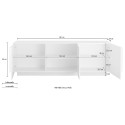 Moderne TV-meubel met 3 deuren, hoogglans wit - Jupiter WH T2 Voorraad