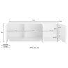 Moderne TV-meubel met 3 deuren, hoogglans wit - Jupiter WH T2 Voorraad