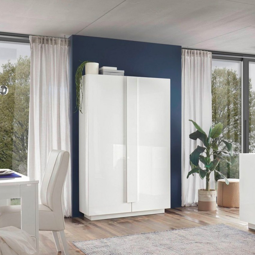 Witte glanzende kast met 2 deuren voor woonkamer of keuken Jupiter WH High Aanbieding Witte glanzende kast met 2 deuren voor woonkamer of keuken Jupiter WH High Aanbieding