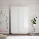 Witte glanzende kast met 2 deuren voor woonkamer of keuken Jupiter WH High Voorraad