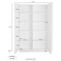 Witte glanzende kast met 2 deuren voor woonkamer of keuken Jupiter WH High Model