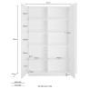 Witte glanzende kast met 2 deuren voor woonkamer of keuken Jupiter WH High Model