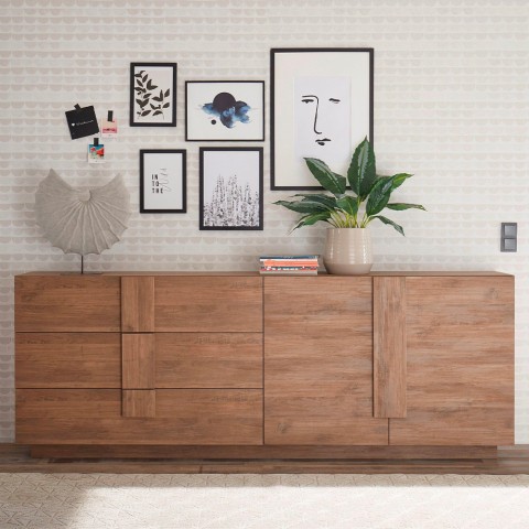 Dressoir woonkamer 241cm 2 deuren 3 lades hout Jupiter MR L1 Aanbieding