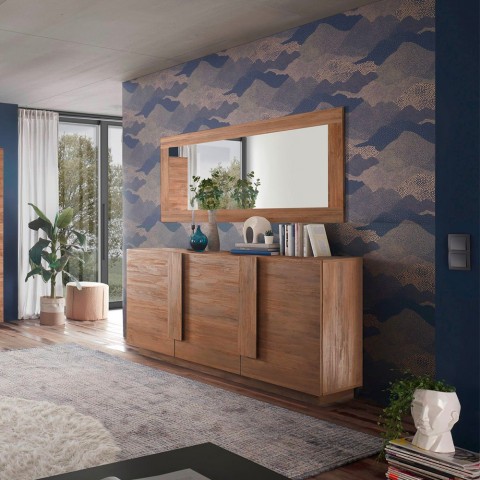 Madia keuken woonkamer met 3 houten deuren en modern design Jupiter MR M2. Aanbieding
