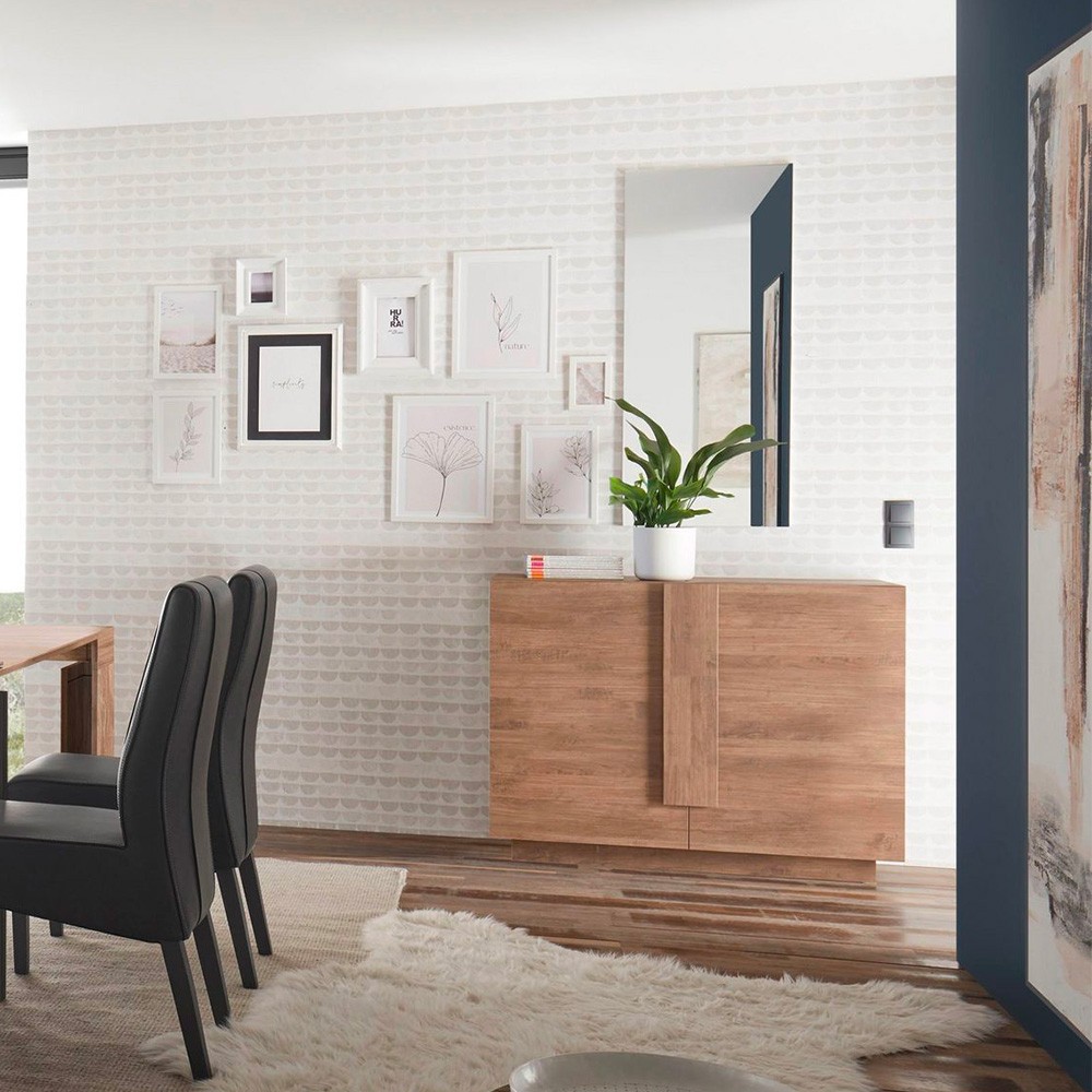 Moderne houten dressoir kast voor de woonkamer, 2 deuren, 120cm breed, Jupiter MR S.