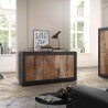 Industriële keukenkast woonkamer 3 deuren hout 160cm Modis NP Basic Korting