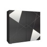 Moderne grijs hoogglans dressoir 2 deuren met spiegels Vittoria Glam GR Aanbod