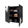 Moderne grijs hoogglans dressoir 2 deuren met spiegels Vittoria Glam GR Korting