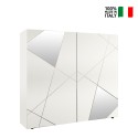 Witte woonkamer dressoir 2 deuren geometrisch ontwerp Vittoria Glam WH Aanbod