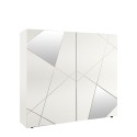 Wit design geometrische woonkamerkast met 2 deuren Vittoria Glam WH Verkoop