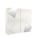 Witte woonkamer dressoir 2 deuren geometrisch ontwerp Vittoria Glam WH Verkoop