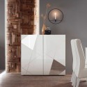 Witte woonkamer dressoir 2 deuren geometrisch ontwerp Vittoria Glam WH Catalogus