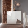 Witte woonkamer dressoir 2 deuren geometrisch ontwerp Vittoria Glam WH Catalogus