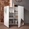 Witte woonkamer dressoir 2 deuren geometrisch ontwerp Vittoria Glam WH Voorraad