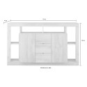 Zwarte houten dressoir met 2 deuren en 3 laden, modern design Astante NR Catalogus