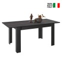 Uitschuifbare zwarte eettafel 90x137-185cm van hout Avant Rimini. Verkoop