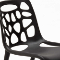 Ronde salontafel zwart 70x70 cm en 2 gekleurde stoelen Gelateria Cosmopolitan 