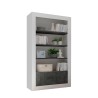 Boekenkast op wielen woonkamer 3 planken 2 deuren glanzend wit zwart Wally BX Aanbod