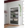 Boekenkast op wielen woonkamer 3 planken 2 deuren glanzend wit zwart Wally BX Korting