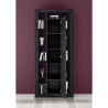 Moderne zwarte houten kolomboekenkast h217cm met centrale deur Jote NR Korting