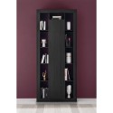 Moderne zwarte houten kolomboekenkast h217cm met centrale deur Jote NR Kortingen