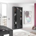Moderne zwarte houten kolomboekenkast h217cm met centrale deur Jote NR Aanbieding