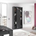 Moderne zwarte houten kolomboekenkast h217cm met centrale deur Jote NR Aanbieding