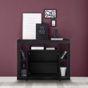 Zwarte houten dressoir 134 cm met modern design, 2 deuren Lema NR Kortingen