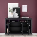 Moderne zwarte houten dressoir buffetkast met 3 deuren 172cm Vivian NR Kortingen
