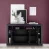 Moderne zwarte houten dressoir buffetkast met 3 deuren 172cm Vivian NR Kortingen