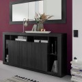 Moderne zwarte houten dressoir buffetkast met 3 deuren 172cm Vivian NR Aanbieding