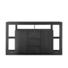 Zwarte houten dressoir met 2 deuren en 3 laden, modern design Astante NR Aanbod