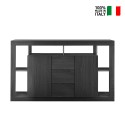 Zwarte houten dressoir met 2 deuren en 3 laden, modern design Astante NR Verkoop
