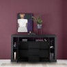Zwarte houten dressoir met 2 deuren en 3 laden, modern design Astante NR Kortingen