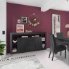 Zwarte houten dressoir met 2 deuren en 3 laden, modern design Astante NR Aanbieding
