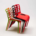 Ronde salontafel zwart 70x70 cm en 2 gekleurde stoelen Gelateria Cosmopolitan 