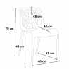 Ronde salontafel zwart 70x70 cm en 2 gekleurde stoelen Gelateria Cosmopolitan 
