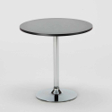 Ronde salontafel zwart 70x70 cm en 2 gekleurde stoelen Gelateria Cosmopolitan 