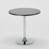 Ronde salontafel zwart 70x70 cm en 2 gekleurde stoelen Gelateria Cosmopolitan 
