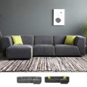 Moderne modulaire stoffen 3-zitsbank met poef Jantra Aanbieding