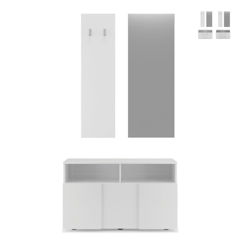 Set halmeubels met spiegel en schoenenkast Glamis Dama Aanbieding