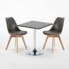 Vierkante salontafel zwart 70x70 cm met stalen onderstel en 2 gekleurde stoelen Nordica Mojito Aankoop