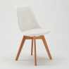 Vierkante salontafel zwart 70x70 cm met stalen onderstel en 2 gekleurde stoelen Nordica Mojito 