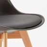 Vierkante salontafel zwart 70x70 cm met stalen onderstel en 2 gekleurde stoelen Nordica Mojito 