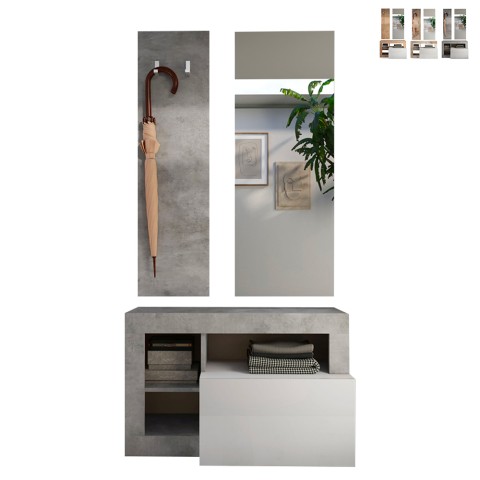 Moderne halset Claire met schoenenrek, kapstok en spiegel Aanbieding